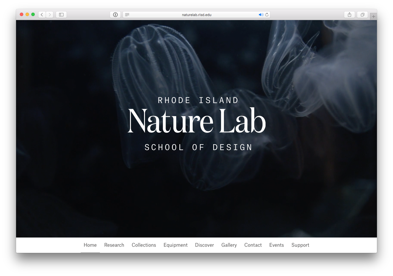 RISD Nature Lab Website Homepage